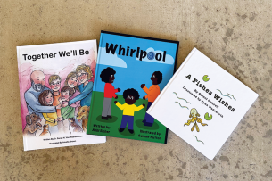 Three children’s picture books with colorful images